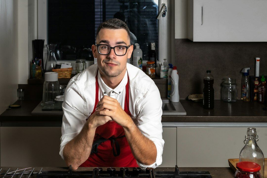 Portrait of a Czech man chef and editor in his fifties