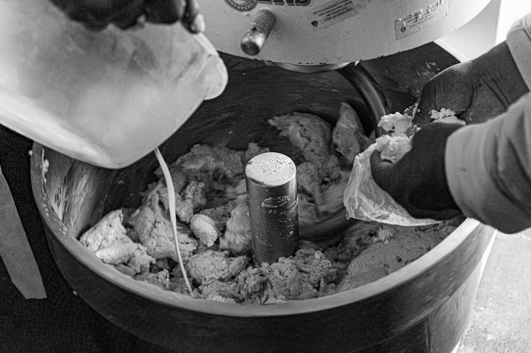 mixing cake batter